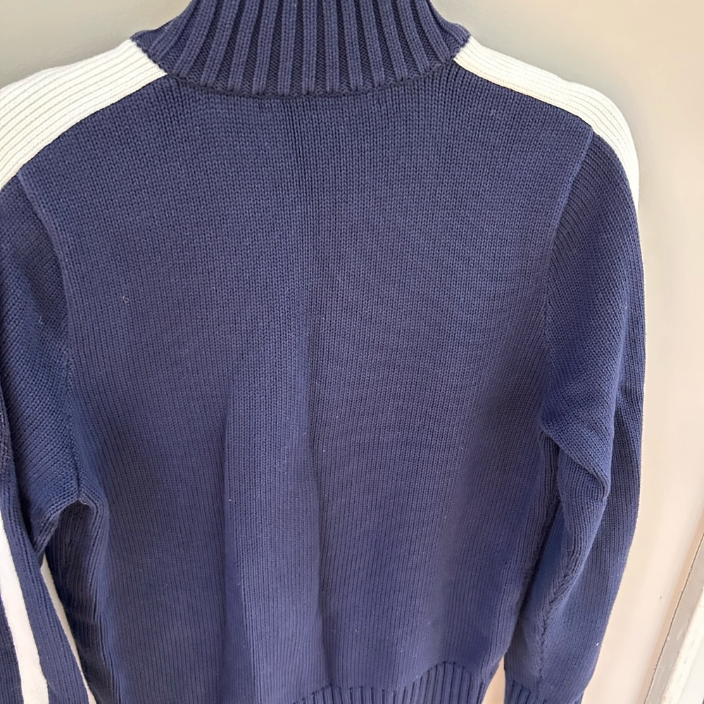 Ralph Lauren Blue Knit Women’s Sweater with White Stripes - Picture 3 of 7